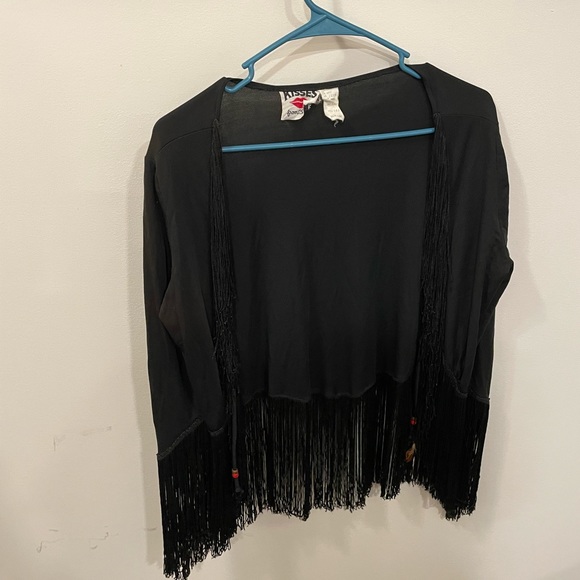 VINTAGE Black Sleeved Cardigan - Picture 1 of 4